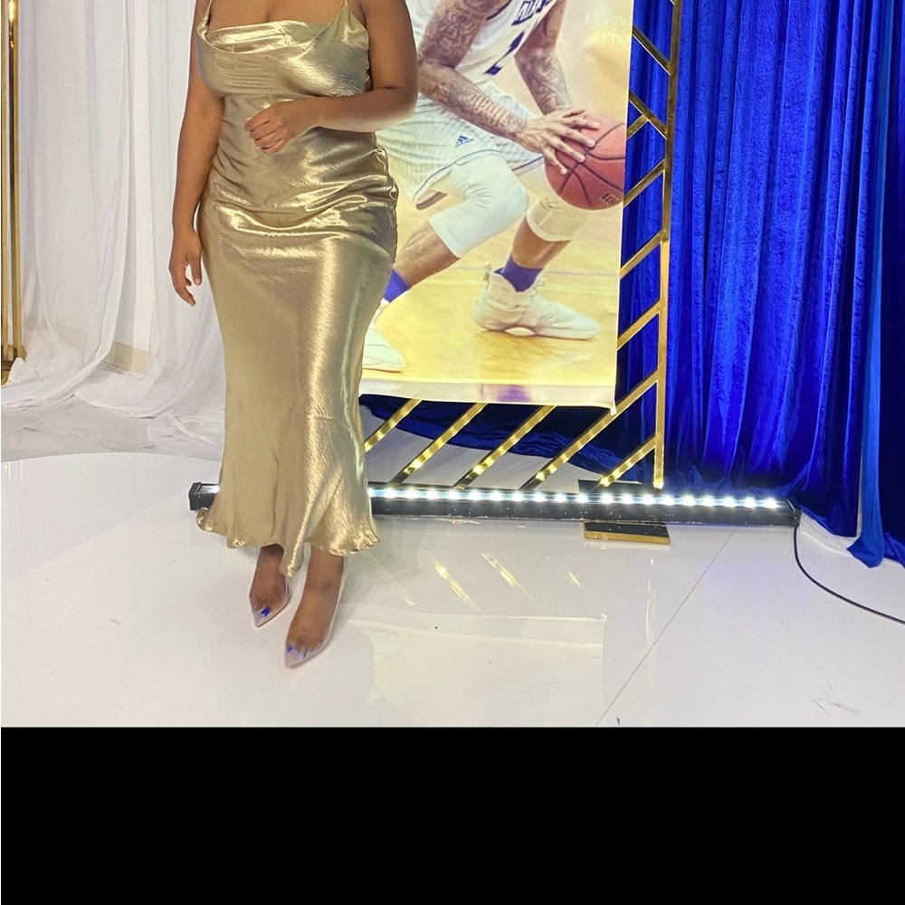 GOLD SATIN DRESS